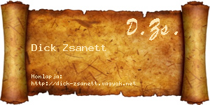 Dick Zsanett névjegykártya